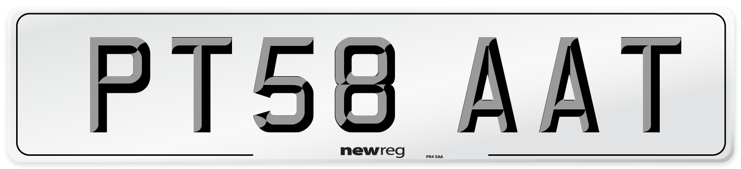 PT58 AAT Number Plate from New Reg